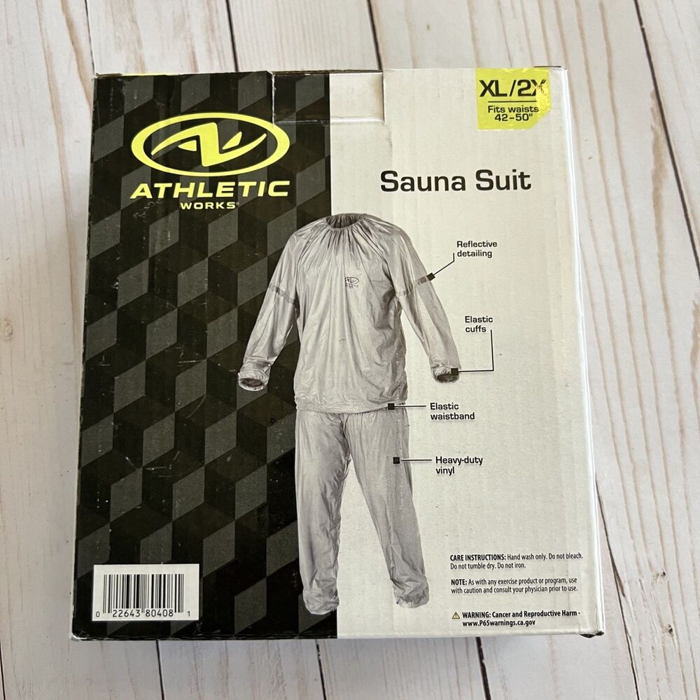 Athletic Works Sauna Suit XL/2X Black Sweat Suit Weight Loss Fitness Training